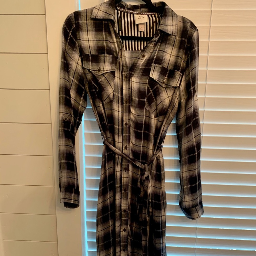 Plaid Button Down Dress-ONLY WORN ONCE.